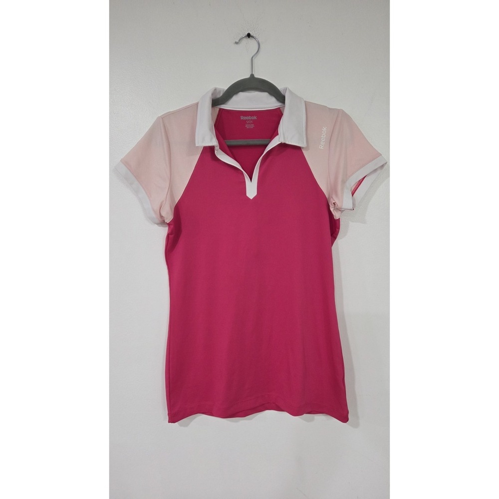Reebok Women's Athletic Polo Shirt Magenta‎ Pink Tennis Golf Small